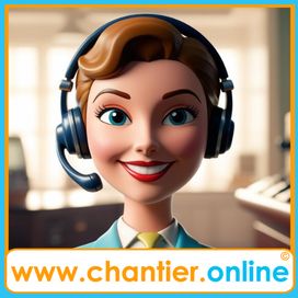 standardiste souriante, c'est le logo de chantier online